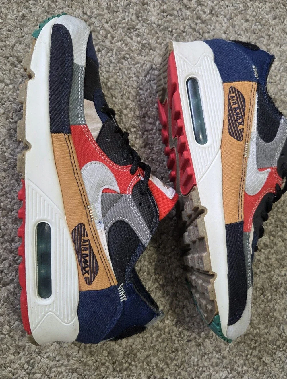 Nike Air Max 90 QS Legacy Patchwork Shoes Women’s SZ 8.5 College Navy DJ4878 400